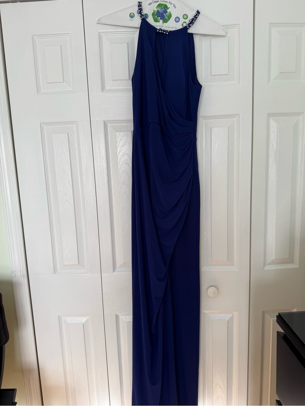 Vince Camuto Midnight Blue Draped Maxi Dress